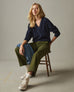 Women's Cotton V-Neck Sweater - Dress Navy